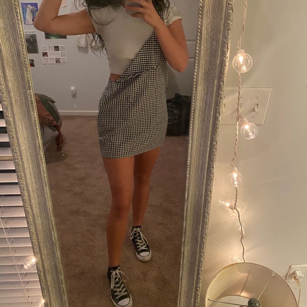 SHEIN Gingham Pinafore Dress